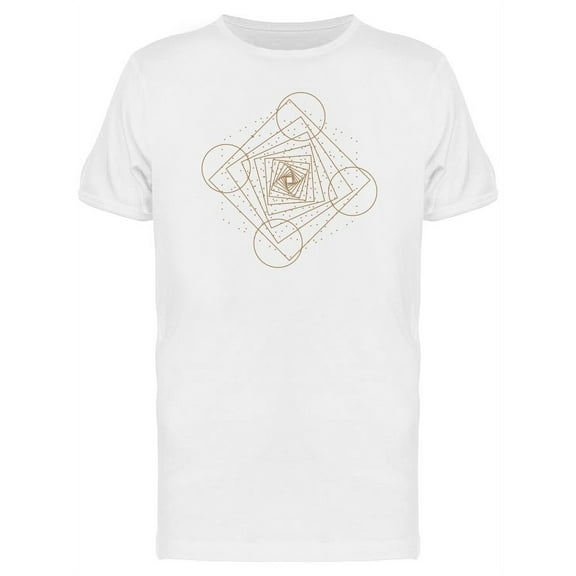 Golden Sacred Geometry Mandala T-Shirt Men -Image by Shutterstock, Male Large