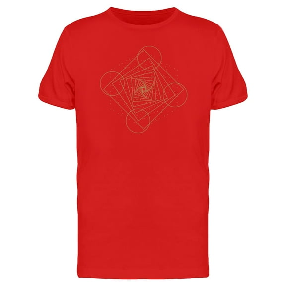 Golden Sacred Geometry Mandala T-Shirt Men -Image by Shutterstock, Male Medium