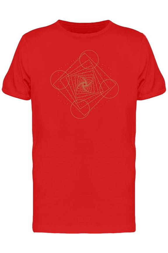 Golden Sacred Geometry Mandala T-Shirt Men -Image by Shutterstock, Male Medium