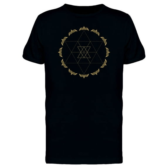 Golden Sacred Triangle Mandala T-Shirt Men -Image by Shutterstock, Male Large