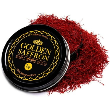 Golden Saffron, Premium Spanish Saffron Threads, For Culinary Use Such as Tea, Paella Rice, Risotto (2 Grams)