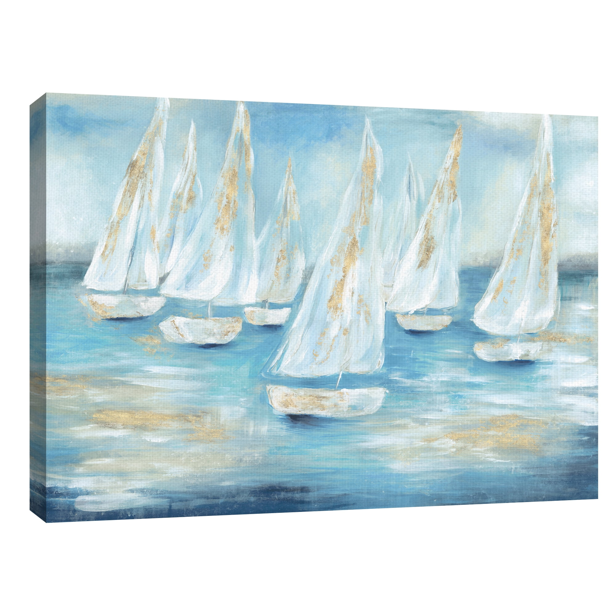 Golden Sailboats by Willowbrook Fine Art Canvas Art Print