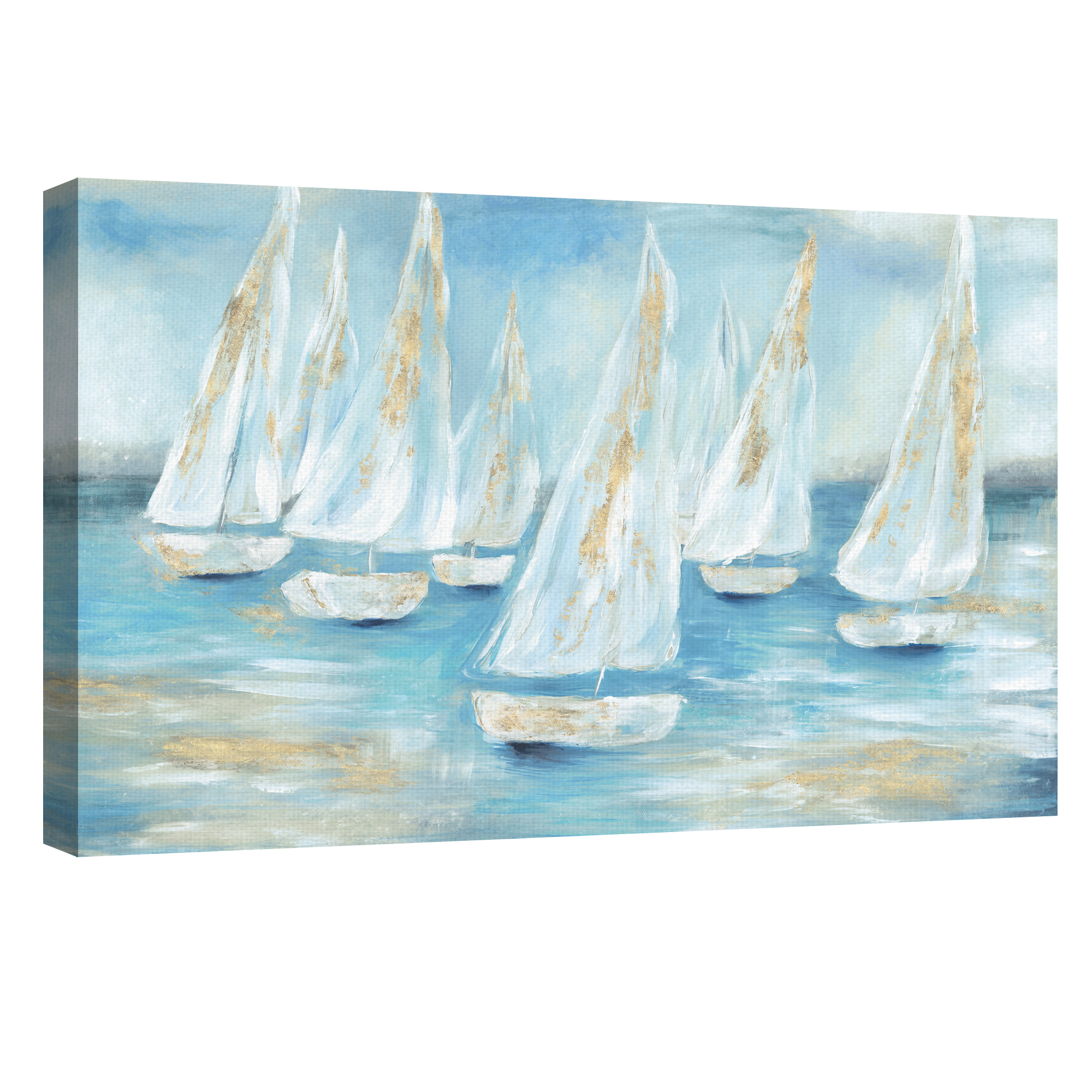Golden Sailboats by Willowbrook Fine Art Canvas Art Print