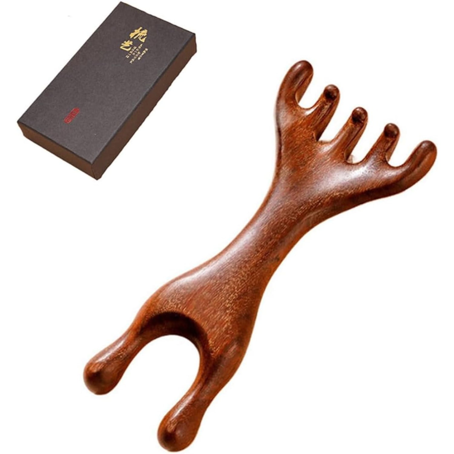 Golden Sandalwood Massager Tool Eye Massage Device Scalp Gua Sha Wooden ...
