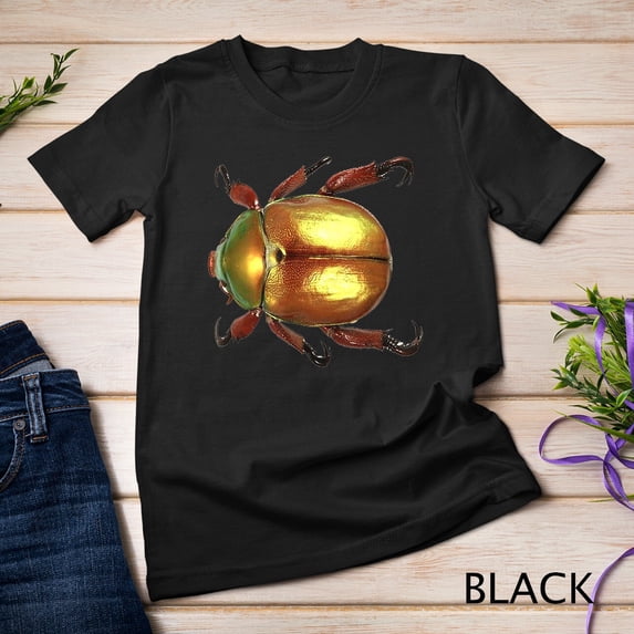 Golden Scarab Beetle Bug Insect Nature Art Graphic T-Shirt