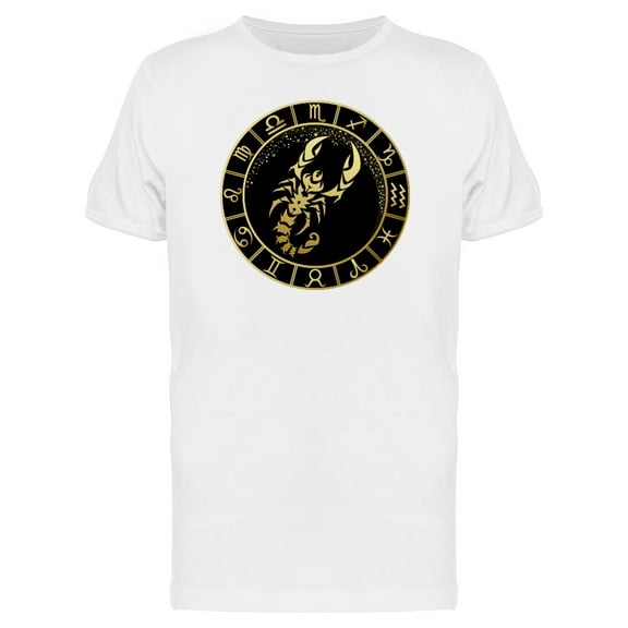 Golden Scorpio Black Frame T-Shirt Men -Image by Shutterstock, Male Medium
