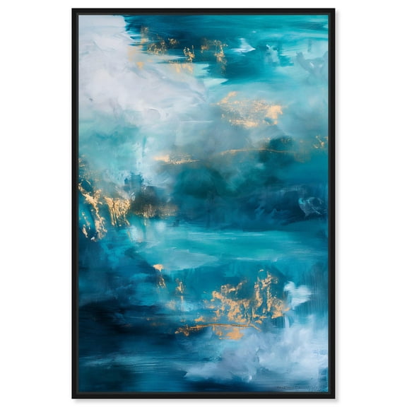 Golden Seafoam Canvas Geode Wall Art by Art Remedy, Black Frame, 10" x 15"
