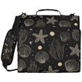 thumbnail image 1 of Golden Seashells Printed Zipper Binder with Handle&Shoulder Strap 2 inch 3 Ring 500+300 Sheet Capacity File Folder Organizer, 1 of 8