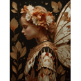 thumbnail image 1 of Golden Sepia Glowing Wing Fairy Forest Canvas Whimsical Fairycore Woodland Wall Decor, 1 of 8