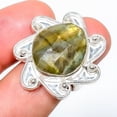 thumbnail image 1 of Golden Sheen Labradorite - Canada 925 Sterling Silver Handmade Ring s.7.5 TR-356, Beautiful Jewelry For Woman, New Year Sale, Valentin's Day Gift, 1 of 1
