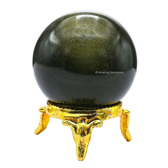 Golden Sheen Obsidian Crystal Ball Sphere 1.5" Inches