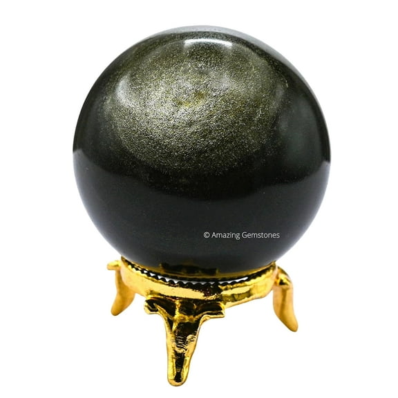 Golden Sheen Obsidian Crystal Ball Sphere 2" Inches