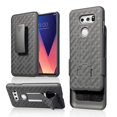 thumbnail image 1 of Golden Sheeps Case Compatible for LG V50 ThinQ, LG V50 Belt Clip Holster Cover Shell Kickstand Criss Cross Black New Plaid Design, 1 of 4