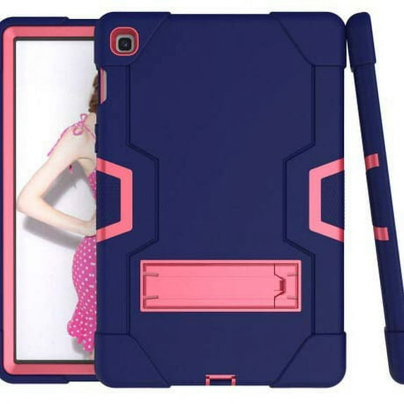 Golden Sheeps Compatible for Samsung Galaxy Tab A 10.1 Inch Model SM-T510/SM-T515 2019 Impact Hybrid Drop Proof Armor Defender Full-Body Protection Case Convertible Built in Stand (Navy Pink)