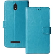 Golden Sheeps Flip Case Compatible for BLU VIEW 2 (B130DL) Magnetic Leather Wallet Pouch Cover Case Card Holder with a Viewing Stand (blue)