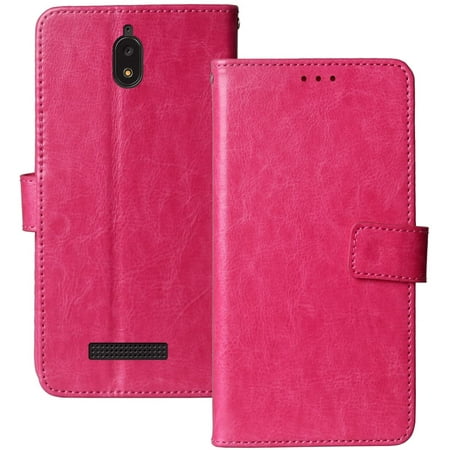 Golden Sheeps Flip Case Compatible for BLU VIEW 2 (B130DL) Magnetic Leather Wallet Pouch Cover Case Card Holder with a Viewing Stand (pink)