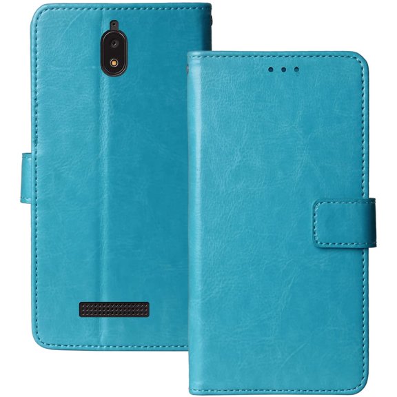 Golden Sheeps Flip Case Compatible for Blu View3 View 3 B140DL Magnetic Leather Wallet Pouch Cover Case Card Holder with a Viewing Stand (Blue)