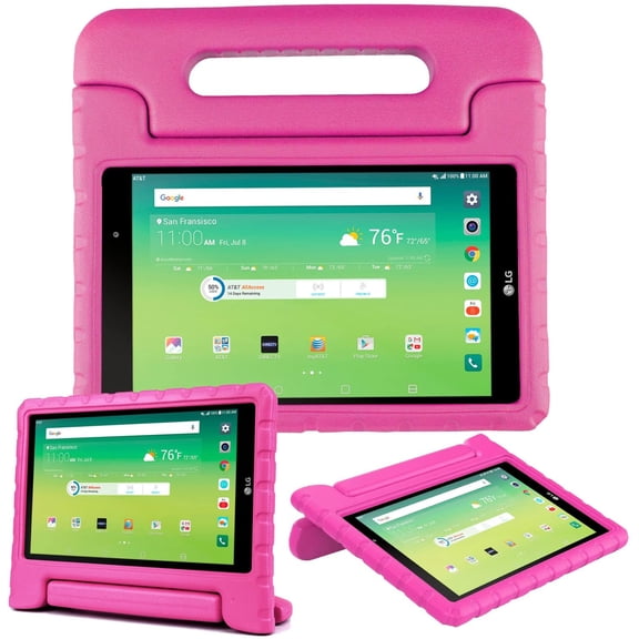 Golden Sheeps Kid Friendly Case Compatible for Alcatel Joy Tab 2 8.0 Inch Tablet 2020 Release(Model: 9032Z)/TCL Tab 8 Inch Tablet Shockproof Ultra Light Weight Convertible Handle Stand Cover (Rose)