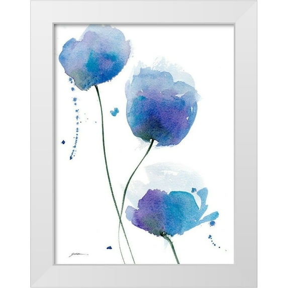 Golden, Sheila 12x14 White Modern Wood Framed Museum Art Print Titled - Periwinkle Blue