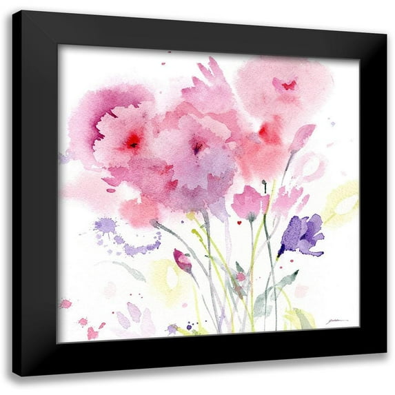 Golden, Sheila 15x15 Black Modern Framed Museum Art Print Titled - Blush Garden