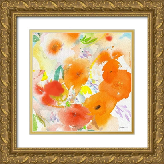 Golden, Sheila 20x20 Gold Ornate Wood Framed with Double Matting Museum Art Print Titled - Fiesta No. 5