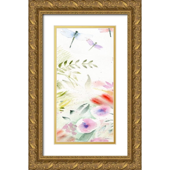 Golden, Sheila 9x14 Gold Ornate Wood Framed with Double Matting Museum Art Print Titled - Flight of the Dragonfly #1