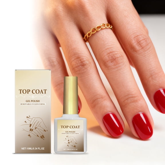 Golden Shiny & Glass-Like No Wipe Nail Gel,High Gloss Long-lasting Curing After Household,Quick Dry Clear Nail Polish with High Gloss Finish,Nail Supplies for Salon And Polish