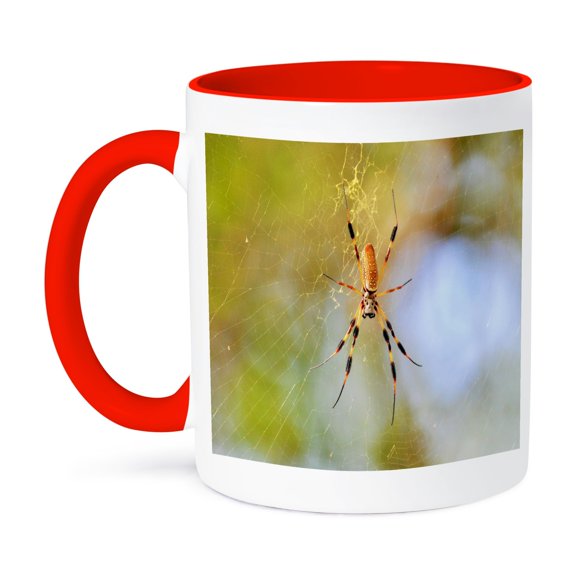 3drose, Golden Silk Orb Weaver Spider in Florida, 11oz Two-tone Red Mug