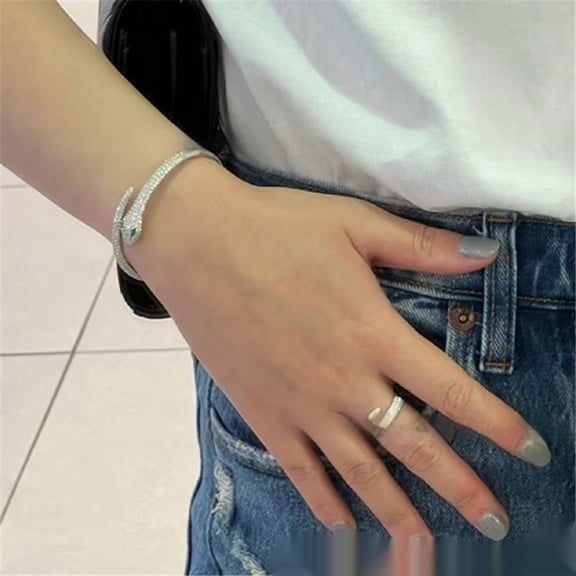 Golden Silver Snake Female Open-ended Bracelet