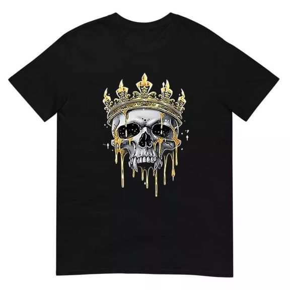 Golden Skull King T-Shirt - Royal Vintage Crown Graphic Tee Unisex S-5XL Hot Trending Shirt, Vintage Birthday Gift