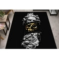thumbnail image 1 of Golden Skull in Poseidon's Head Rug, Man Cave Rug, Abstract Rugs, Modern Rug, Small Rug, Office Rug, Entryway Rug, Front Door Rug, 3.3'x9.2' - 100x280 cm, 1 of 5
