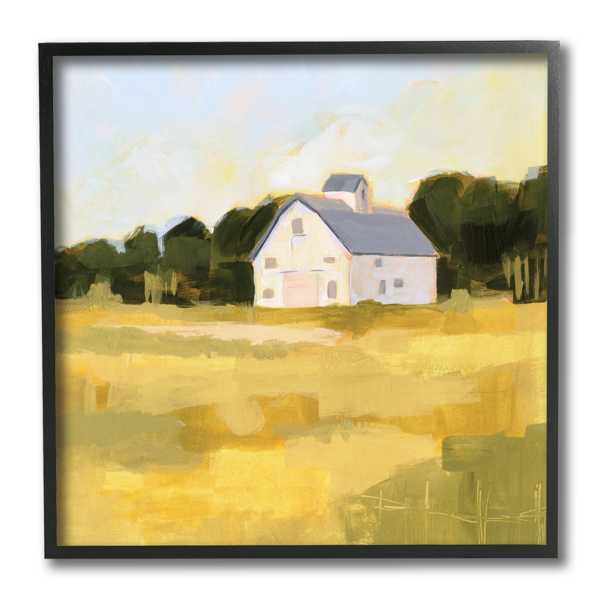 Golden Sky Country Farmhouse Landscape Canvas Print, 12" x 12"