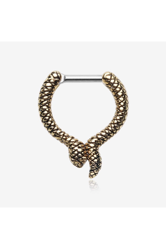 Golden Slithering Snake Septum Clicker