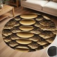 thumbnail image 1 of Golden Snakeskin Textured Background Pattern Round Carpet Living Room Bedroom Home Decoration Coffee Table Mat Lounge Rug Chair Mats, 1 of 5