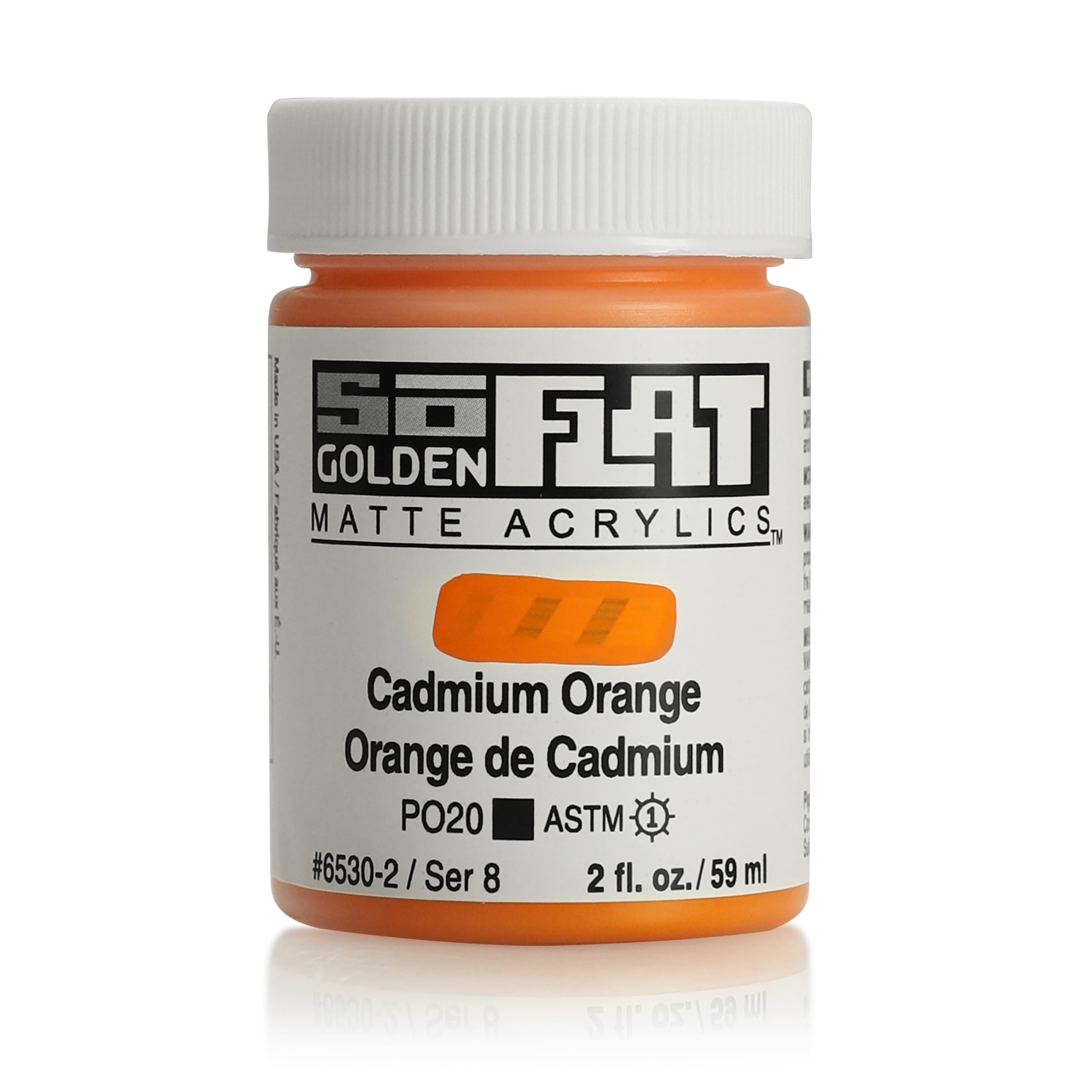 Golden SoFlat Matte Acrylic, 2 oz. Jar, Cadmium Orange