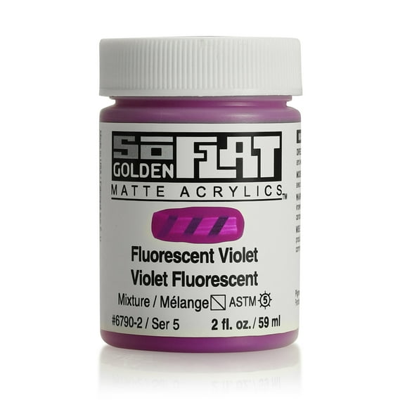 Golden SoFlat Matte Acrylic, 2 oz. Jar, Fluorescent Violet