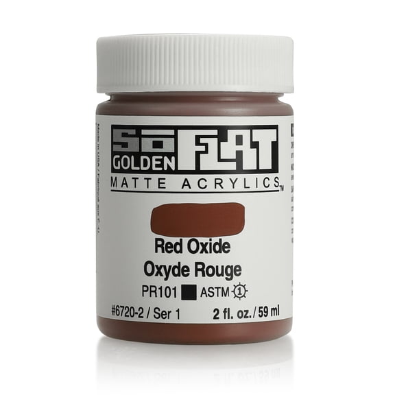 Golden SoFlat Matte Acrylic, 2 oz. Jar, Red Oxide