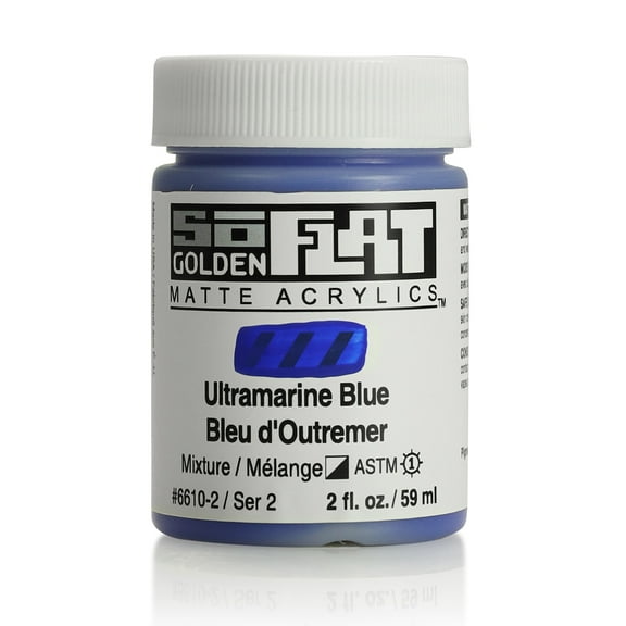 Golden SoFlat Matte Acrylic, 2 oz. Jar, Ultramarine Blue