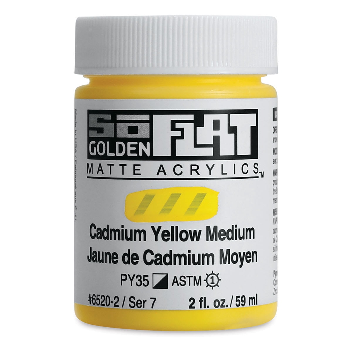 Golden SoFlat Matte Acrylic Paint - Cadmium Yellow Medium, 59 ml, Jar