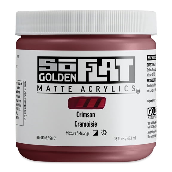 Golden SoFlat Matte Acrylic Paint - Crimson, 473 ml, Jar