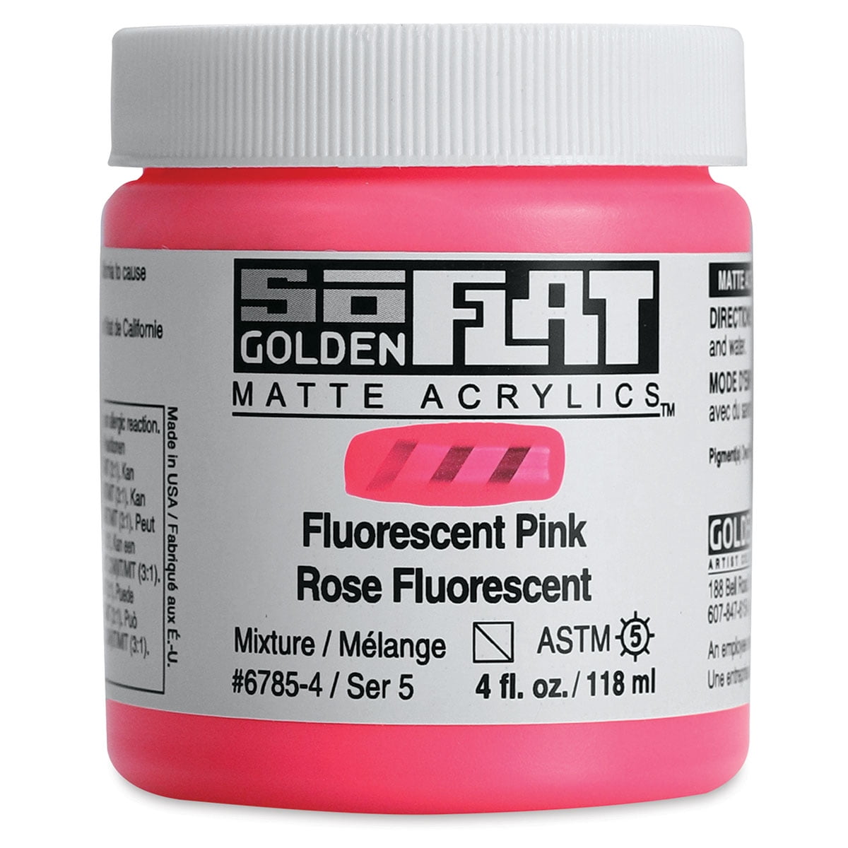 Golden High Flow Acrylic Paint Set, 5-color Fluorescent Set Pink