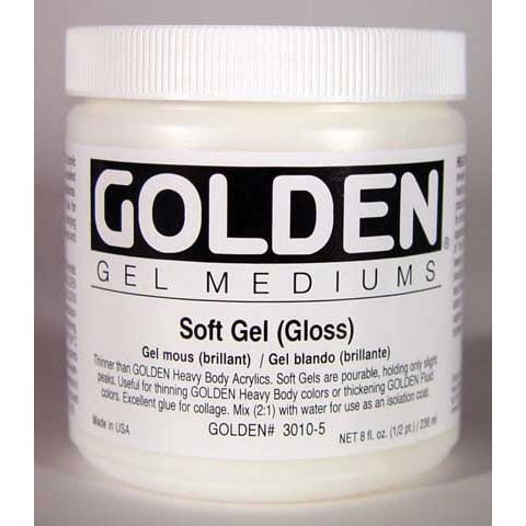 Golden Soft Acrylic Gel Medium - Gloss, 16 oz jar