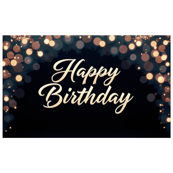 Golden Sparkle Birthday Banner Happy Birthday Festive Decoration Elegant Design for Birthday Party Indoor Celebration Event Decoration