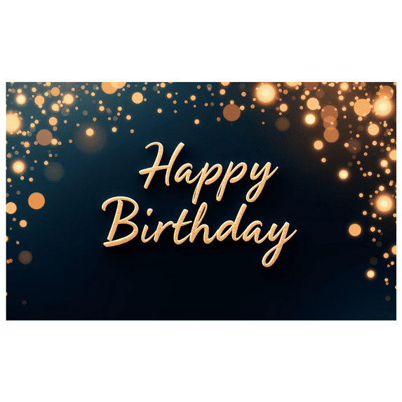 Golden Sparkle Birthday Banner Happy Birthday Festive Decoration Elegant Design for Birthday Party Indoor Celebration Event Decoration