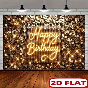 Purple Happy Birthday Backdrop Banner Shiny Glitter Balloon Photography ...