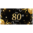thumbnail image 1 of Golden Sparkling Happy 80th Birthday Banner Party Supplies Background Decorations Celebration Photography Props Backdrop Birthday Party, 1 of 7