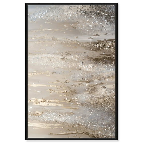 Golden Spectrum Canvas Elegant Gold Abstract by Art Remedy, Black Frame, 10" x 15"