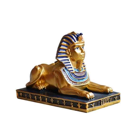 Golden Sphinx Statue Figurine Resin Craft for Enhancing Cultural Table Decoration Desktop Ornament