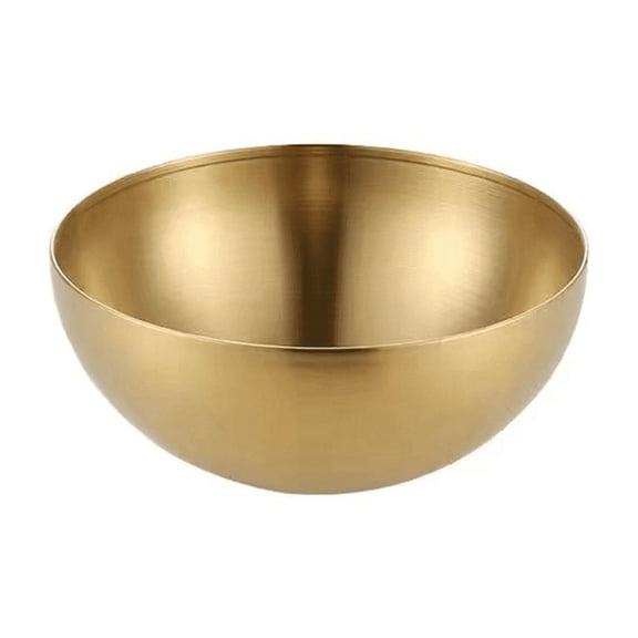 Golden Stainless Steel Fruit Salad Bowls Large Capacity Korean Style Food Container Soup Rice Noodle Kitchen Tableware
