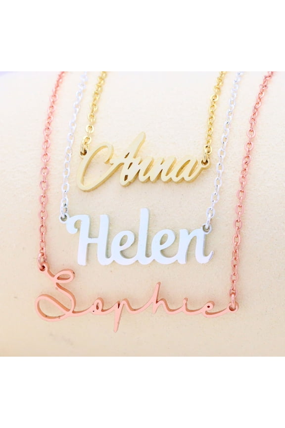 Golden Stainless Steel Initial Charm Necklace with O-Link Chain for Women - Personalized Fashion Jewelry